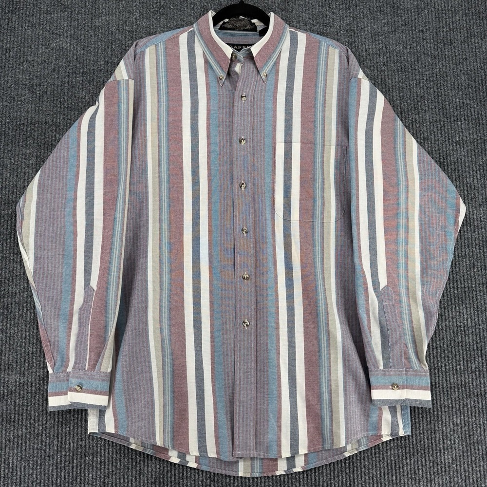 Vintage Y2K Loafers men's striped button up shirt large wrinkle resistant